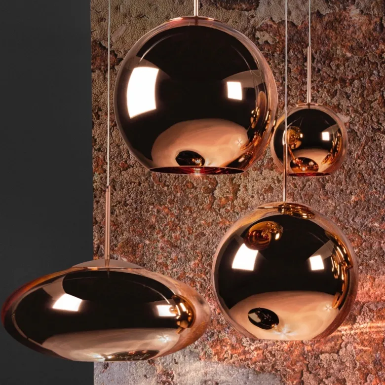 Copper round Ø45 taklampa
