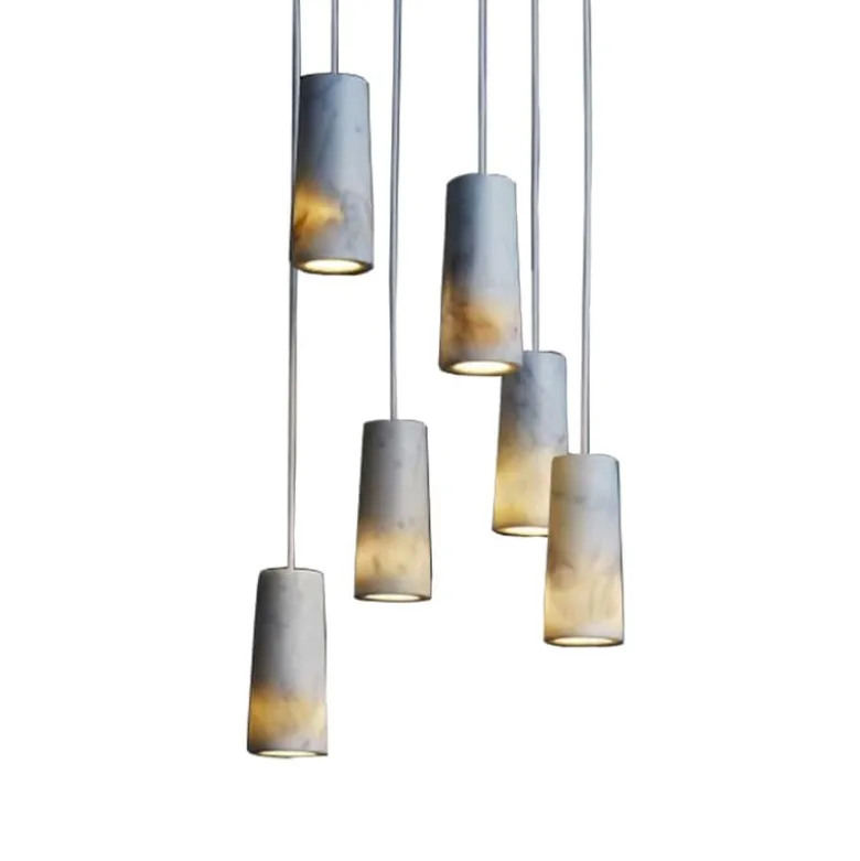 Core 6 kluster taklampa vit carrara marmor