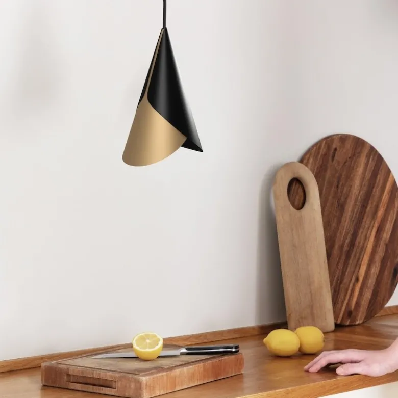 Cornet lampskärm svart/mässing