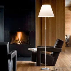 Costanza D13 tc Golvlampa Aluminium vit skärm