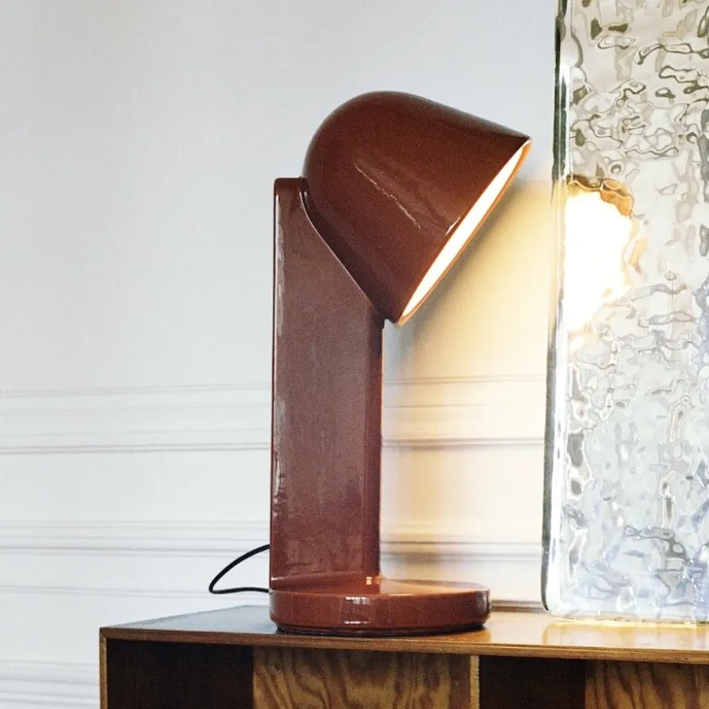 Céramique Down bordslampa rust red