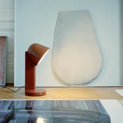Céramique Down bordslampa rust red