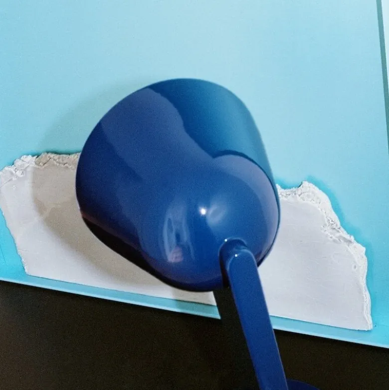 Céramique Side bordslampa navy blue