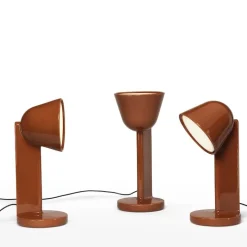 Céramique Side bordslampa rust red
