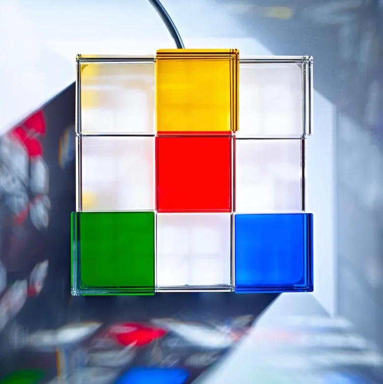 Cubelight MSCL 1 bordslampa klarglas/blå/röd/gul/grön
