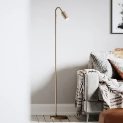 Curve golvlampa matt guld golvlampa