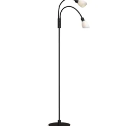 Cut dubbel golvlampa svart