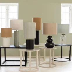 Cylinder lampskärm sand whit white lining