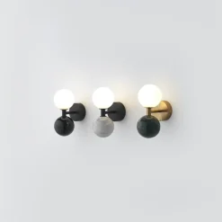 Dalt vägglampa antik guld/grön marmor
