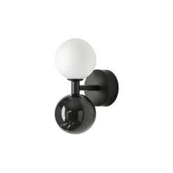 Dalt vägglampa mattsvart/svart marmor