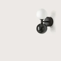 Dalt vägglampa mattsvart/svart marmor