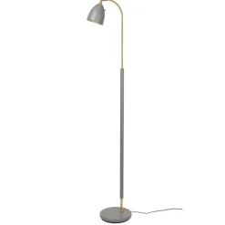 Deluxe golvlampa varmgrå/mässing