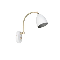 Deluxe vägglampa vit/mässing
