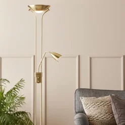 Detroit Uplight golvlampa mässing