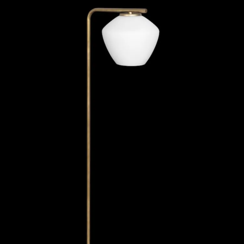 DK golvlampa råmässing/matt opalglas