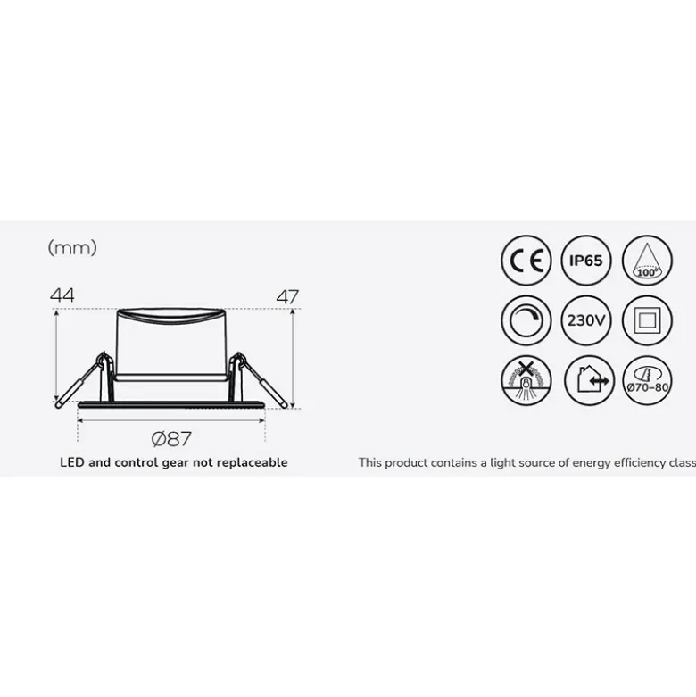 Doris downlight 230V 1-pack IP65 vit