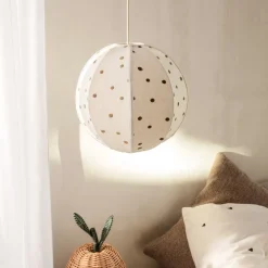 Dots lampskärm vit/brun