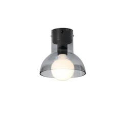 Down 18 plafond Svart/rökt glas