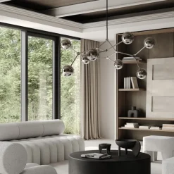 Drop chandelier taklampa Globe chrome