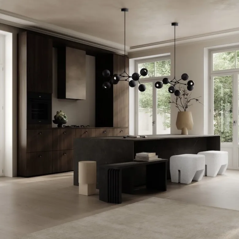 Drop chandelier taklampa Globe Mini burned black