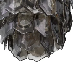 Elias Chandelier taklampa Antik mässing/rökfärgat glas