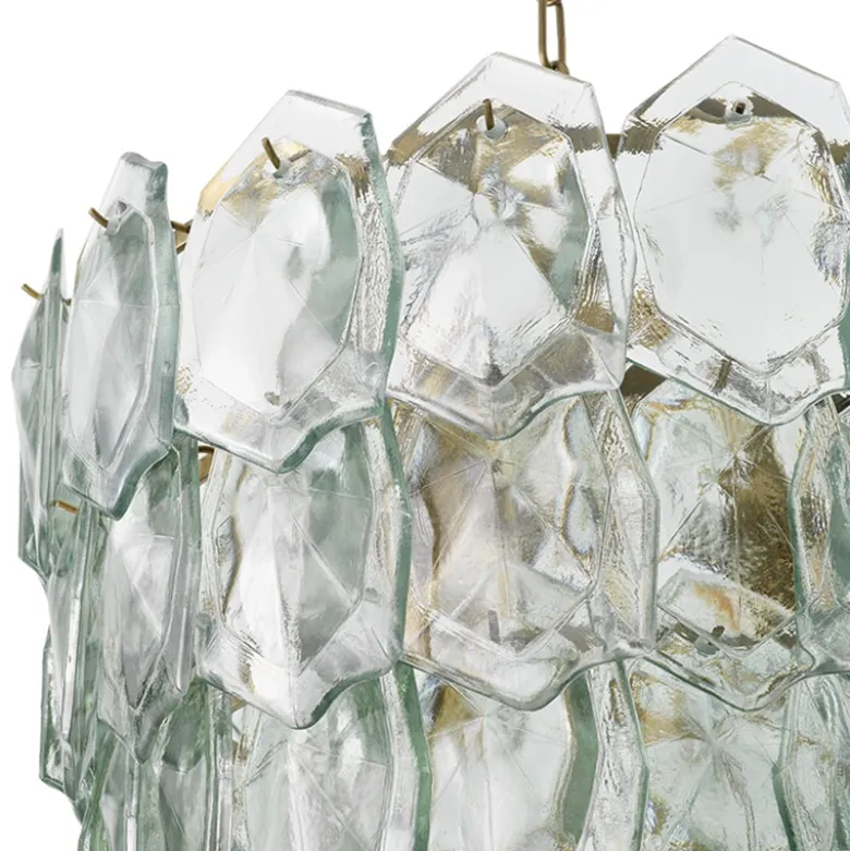 Elias Chandelier taklampa Antik mässing/klasglas