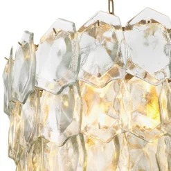 Elias Chandelier taklampa Antik mässing/klasglas