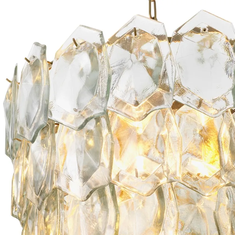 Elias Chandelier taklampa Antik mässing/klasglas