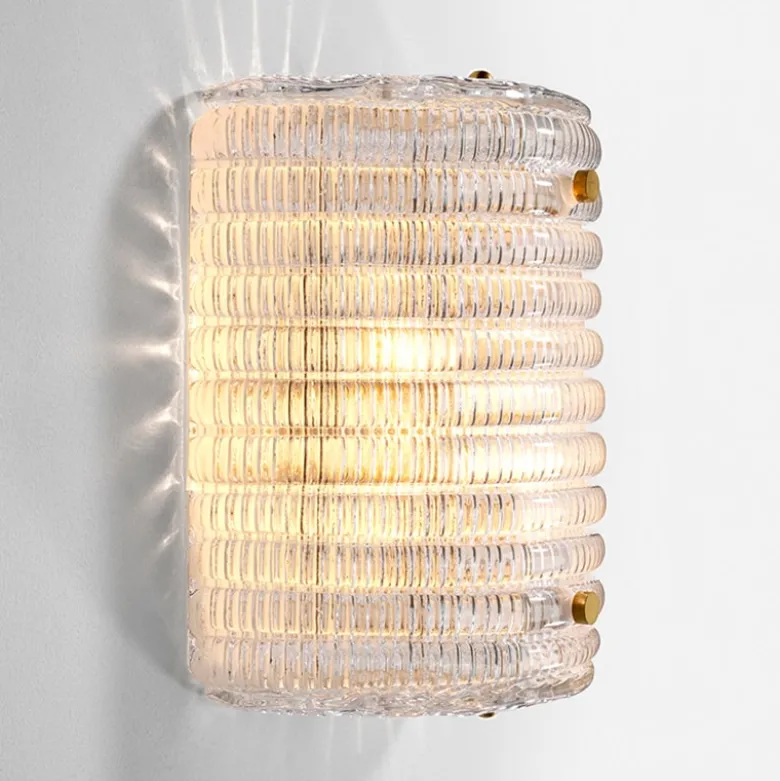 Elix Vägglampa Antik mässing/glas