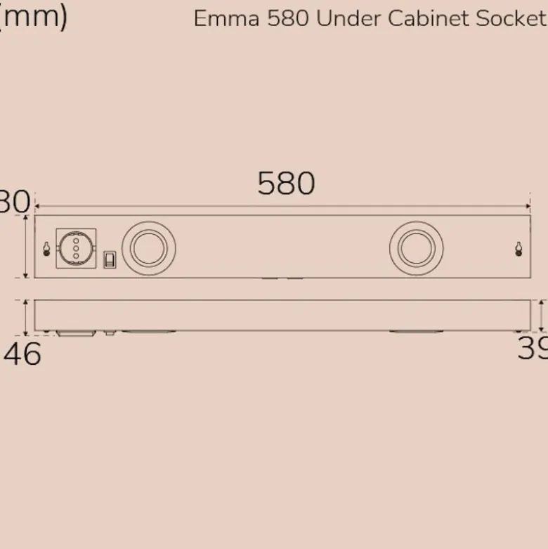 Emma 580 Socket Under Cabinet