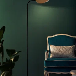 Ficus golvlampa matt guld/svart