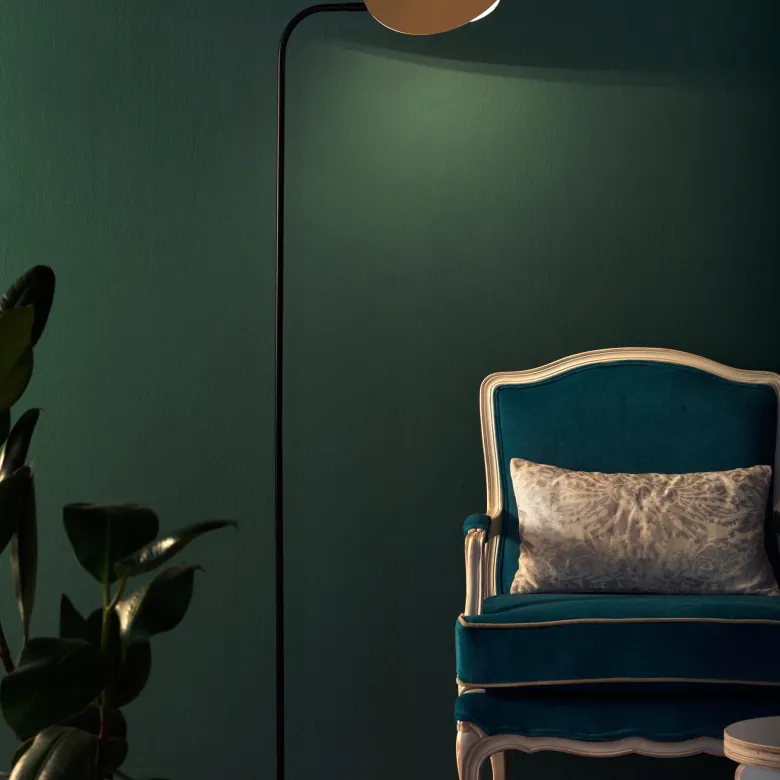 Ficus golvlampa matt guld/svart