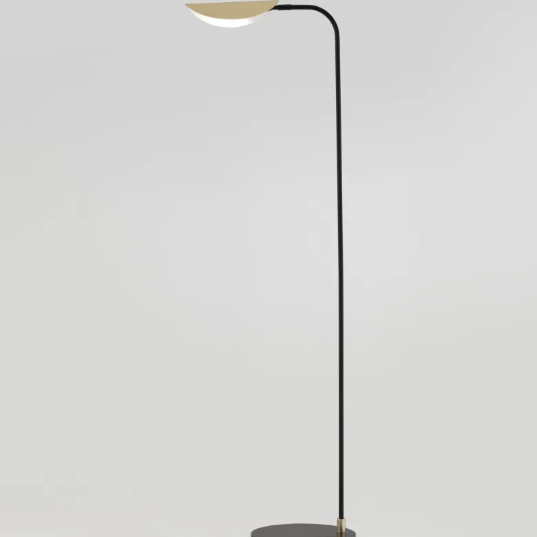 Ficus golvlampa matt guld/svart
