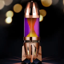 Fireflow koppar lavalampa värmeljus lila med orange lava