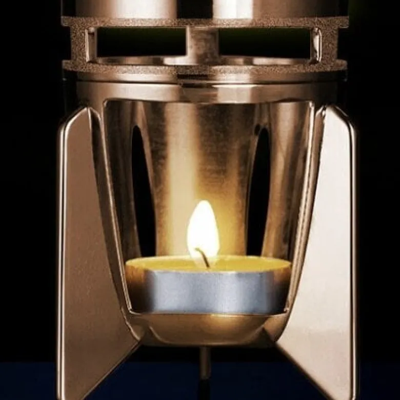 Fireflow koppar lavalampa värmeljus gul med orange lava