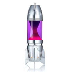 Fireflow silver lavalampa värmeljus lila med rosa lava