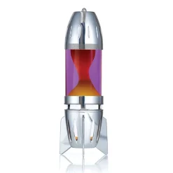 Fireflow silver lavalampa värmeljus lila med orange lava