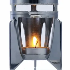 Fireflow silver lavalampa värmeljus gul med orange lava