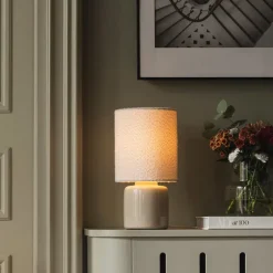 Florian 20 Bordslampa Vit bouclé/beige