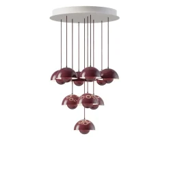 Flowerpot VP10 10 pendlar, taklampa dark plum