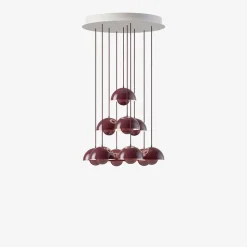 Flowerpot VP10 10 pendlar, taklampa dark plum