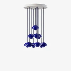 Flowerpot VP10 10 pendlar, taklampa cobalt blue