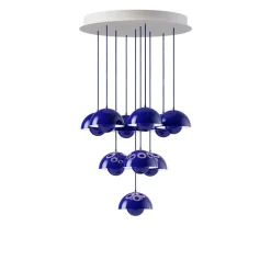 Flowerpot VP10 10 pendlar, taklampa cobalt blue