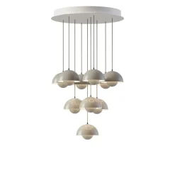Flowerpot VP10 10 pendlar, taklampa grey beige