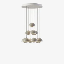 Flowerpot VP10 10 pendlar, taklampa grey beige
