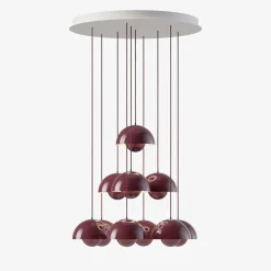 Flowerpot VP1 10 pendlar, taklampa dark plum