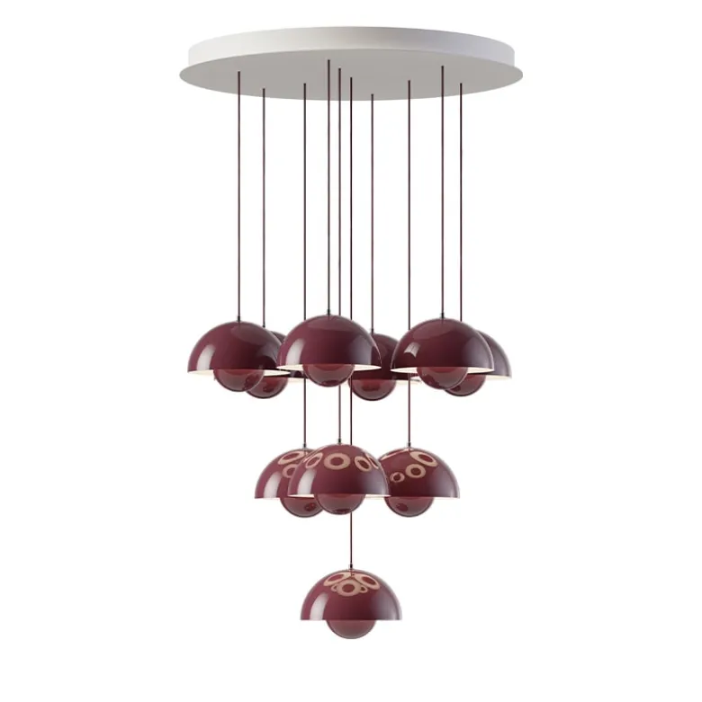 Flowerpot VP1 10 pendlar, taklampa dark plum