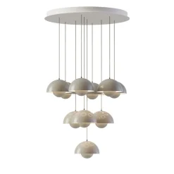 Flowerpot VP1 10 pendlar, taklampa grey beige