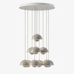 Flowerpot VP1 10 pendlar, taklampa grey beige