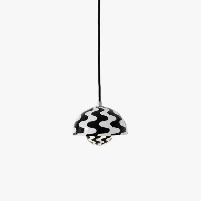 Flowerpot VP10 taklampa Black/White Pattern